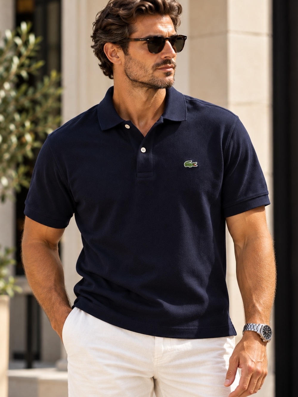 Lacoste Men's Classic Fit Polo Shirt Navy Blue Size L / FR 5 Authentic Peru NWOT